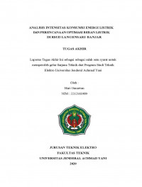 ANALISIS INTENSITAS KONSUMSI ENERGI LISTRIK DAN PERENCANAAN OPTIMASI BEBAN LISTRIK DI RSUD PRATAMA LANGENSARI BANJAR