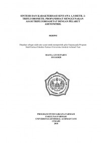 SINTESIS DAN KARAKTERISASI SENYAWA 1,3-DIETIL 2-TRIFLUOROMETIL PROPANDIOAT MENGGUNAKAN ASAM TRIFLUOROASETAT DENGAN PELARUT ASETONITRIL