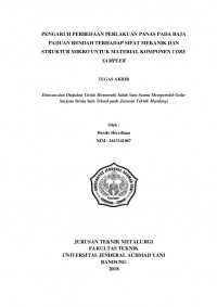 PENGARUH PERBEDAAN PERLAKUAN PANAS PADA BAJA PADUAN RENDAH TERHADAP SIFAT MEKANIK DAN STRUKTUR MIKRO UNTUK MATERIAL KOMPONEN CORE SAMPLER