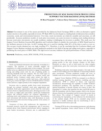 PREDICTION OF MNC BANK STOCK PRICES USING SUPPORT VECTOR MACHINE (SVM) METHOD