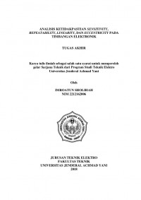 ANALISIS KETIDAKPASTIAN SENSITIVITY,
REPEATABILITY, LINEARITY, DAN ECCENTRICITY PADA
TIMBANGAN ELEKTRONIK