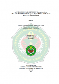 ANTIBAKTERI JAMUR ENDOFIT Biscogniauxia sp. MFLU 18-0827 DARI DAUN Aglaia elliptica Blume TERHADAP BAKTERI Salmonella typhi