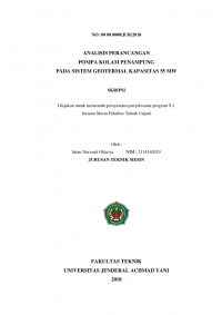 ANALISIS PERANCANGANmPOMPA KOLAM PENAMPUNG PADA SISTEM GEOTERMAL KAPASITAS 55 MW