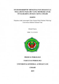 STUDI DESKRIPTIF MENGENAI PSYCHOLOGYCAL WELL-BEING PADA IBU YANG MEMILIKI ANAK TUNAGRAHITA DI SLB-C KOTA CIMAHI