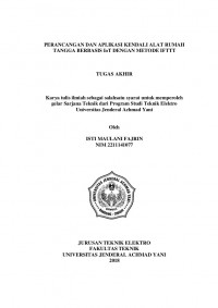 PERANCANGAN DAN APLIKASI KENDALI ALAT RUMAH TANGGA BERBASIS IoT DENGAN METODE IFTTT
