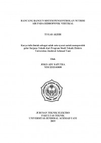 RANCANG BANGUN SISTEM PENGONTROLAN NUTRISI AIR PADA HIDROPONIK VERTIKAL