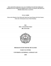 PENGARUH PENAMBAHAN ZrO 2 DAN TEMPERATUR SINTER TERHADAP KEKERASAN DAN STRUKTUR MIKRO PADA PADUAN Fe18Al5Cr5Mn DENGAN PROSES MEKANIKAL ALLOYING