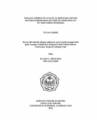 ANALISA TIMBULNYA FALSE ALARM PADA SISTEM DETEKSI KEBAKARAN DI GEDUNG PERKAPALAN PT. PERTAMINA PERSERO