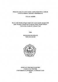 PERANCANGAN LOW NOISE AMPLIFIER PITA LEBAR UNTUK MODUL RADAR SEDERHANA