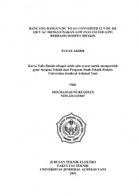 RANCANG BANGUN DC TO AC CONVERTER 12 V DC KE 220 V AC MENGGUNAKAN LOW PASS FILTER (LPF) BERBASIS MOSFET IRFZ44N