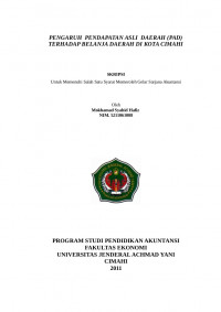 Pengaruh  Pendapatan Asli  Daerah (Pad) Terhadap Belanja Daerah Di Kota Cimahi