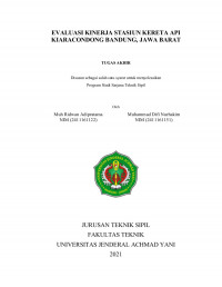 EVALUASI KINERJA STASIUN KERETA API KIARACONDONG BANDUNG, JAWA BARAT