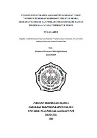 Pengaruh Temperatur Aging Dan Penambahan Unsur Vanadium Terhadap Morfologi Struktur Mikro, Kekuatan Material Dan Perilaku Oksidasi Siklik Paduan Terner Ni-Al-Cr Pada Temperatur Tinggi