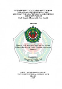 PENGARUH PENYAJIAN LAPORAN KEUANGAN DAERAH DAN AKSESIBILITAS LAPORAN KEUANGAN TERHADAP PENGGUNAAN INFORMASI KEUANGAN DAERAH (Studi Empiris di Pemerintah Kota Cimahi)