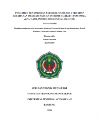 PENGARUH PENAMBAHAN PARTIKEL NANO ZrO 2 TERHADAP KETAHANAN OKSIDASI PADUAN INTERMETALIK (Fe18Al5Cr5Mn) 1- x ZrO 2 HASIL PROSES MECHANICAL ALLOYING