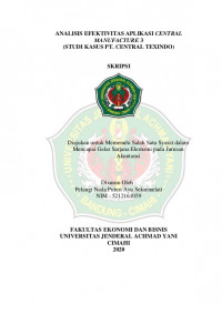 ANALISIS EFEKTIVITAS APLIKASI CENTRAL MANUFACTURE 3 (STUDI KASUS PT. CENTRAL TEXINDO)