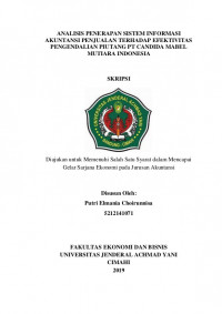 ANALISIS PENERAPAN SISTEM INFORMASI AKUNTANSI PENJUALAN TERHADAP EFEKTIVITAS PENGENDALIAN PIUTANG PT CANDIDA MABELMUTIARA INDONESIA