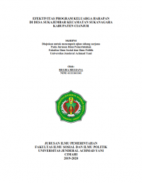 EFEKTIVITAS PROGRAM KELUARGA HARAPAN DI DESA SUKAJEMBAR KECAMATAN SUKANAGARA KABUPATEN CIANJUR