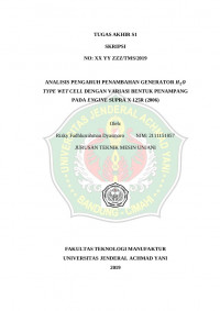 ANALISIS PENGARUH PENAMBAHAN GENERATOR TYPE WET CELL DENGAN VARIASI BENTUK PENAMPANG PADA ENGINE SUPRA X 125R (2006)