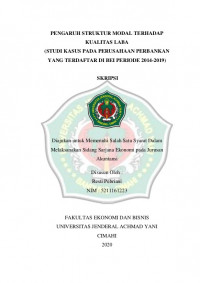 PENGARUH STRUKTUR MODAL TERHADAP KUALITAS LABA (STUDI KASUS PADA PERUSAHAAN PERBANKAN YANG TERDAFTAR DI BEI PERIODE 2014-2019)