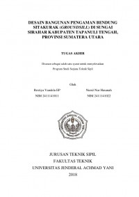 DESAIN BANGUNAN PENGAMAN BENDUNG SITAKURAK (GROUNDSILL) DI SUNGAI SIRAHAR KABUPATEN TAPANULI TENGAH, PROVINSI SUMATERA UTARA