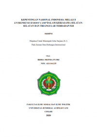 KEPENTINGAN NASIONAL INDONESIA MELALUI ENTREPRENEUR BOOT CAMP DALAM KERJASAMA SELATAN- SELATAN DAN TRIANGULAR TERHADAP FIJI