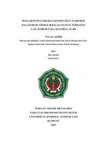 PENGARUH PENAMBAHAN KONSENTRAT PASIR BESI DALAM RESIN EPOKSI SEBAGAI COATING TERHADAP LAJU KOROSI PADA MATERIAL SS 400