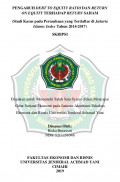 PENGARUH DEBT TO EQUITY RATIO DAN RETURN ON EQUITY TERHADAP RETURN SAHAM
 (Studi Kasus pada Perusahaan yang Terdaftar di Jakarta Islamic Index Tahun 2014-2017)