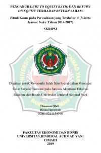 PENGARUH DEBT TO EQUITY RATIO DAN RETURN ON EQUITY TERHADAP RETURN SAHAM
 (Studi Kasus pada Perusahaan yang Terdaftar di Jakarta Islamic Index Tahun 2014-2017)