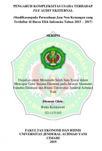 PENGARUH KOMPLEKSITAS USAHA TERHADAP FEE AUDIT EKSTERNAL 
(StudiKasuspada Perusahaan Jasa Non Keuangan yang Terdaftar di Bursa Efek Indonesia Tahun 2015 – 2017)