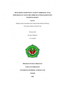 PENGARUH COMPETITIVE ANXIETY TERHADAP PEAK PERFORMANCE ATLET BELADIRI MUAYTHAI KABUPATEN BANDUNG BARAT