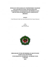 Peranan Pengawasan Inspektorat Daerah Dalam Menunjang Pengendalian Penerimaan Pendapatan Retribusi Jasa Umum Pada Pemerintahan Kabupaten Brebes