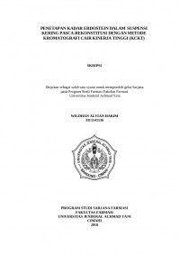 PENETAPAN KADAR ERDOSTEIN DALAM SUSPENSI KERING PASCA-REKONSTITUSI
 DENGAN METODE KROMATOGRAFI CAIR KINERJA TINGGI (KCKT)