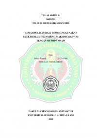 KEMAMPULASAN BAJA SS400 MENGGUNAKAN ELEKTRODA MENGANDUNG MAKSIMUM 0,3% Ni DENGAN METODE SMAW