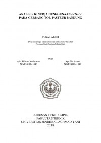 ANALISIS KINERJA PENGGUNAAN E-TOLL PADA GERBANG TOL PASTEUR BANDUNG