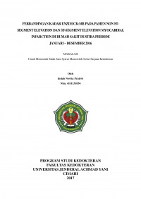 Perbandingan Kadar Enzim Ck-Mb Pada Pasien Non St-Segment Elevation Dan St-Segment Elevation Myocardial Infarction Di Rumah Sakit Dustira Periode Januari – Desember 2016