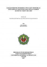 Karakteristik Penderita Penyakit Trofoblas Gestasional Di Rumah Sakit Hasan Sadikin Bandung Tahun 2013-2015