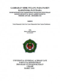 Gambaran Sidik Tulang Pada Pasien Karsinoma Payudara Di Departemen Ilmu Kedokteran Nuklir Dan Pencitraan Molekuler Rsup Dr. Hasan Sadikin Bandung Periode Januari-Desember 2016