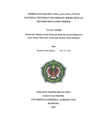 PEMBUATAN MAGNET SrFe 12-2X Co X Ti X O 19 UNTUK MATERIAL PENYERAP GELOMBANG MIKRO DENGAN METODE METALURGI SERBUK