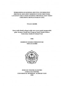 PERBANDINGAN KINERJA ROUTING INFORMATION PROTOCOL DAN OPEN SHORTEST PATH FIRST PADA LAYANAN VOICE OVER INTERNET PROTOCOL DAN VIDEO STREAMING MENGGUNAKAN GNS3