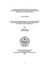 ANALISIS IDENTIFIKASI KEGAGALAN PADA TRANSFORMATOR DAYA MENGGUNAKAN METODE DISSOLVED GAS ANALYSIS (DGA)