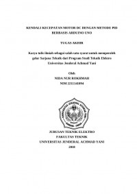 KENDALI KECEPATAN MOTOR DC DENGAN METODE PID BERBASIS ARDUINO UNO