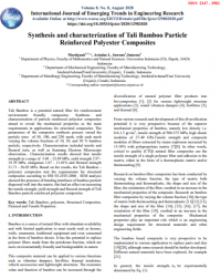 Synthesis and characterization of Tali Bamboo Particle Reinforced Polyester Composites