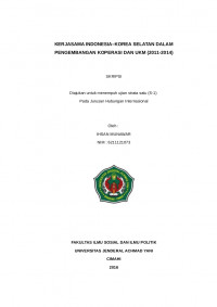 Kerjasama Indonesia–Korea Selatan Dalam Pengembangan Koperasi Dan Ukm (2011-2014)