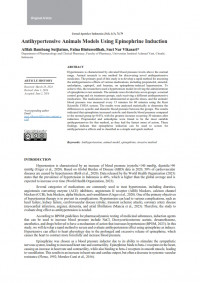 Antihypertensive Animals Models Using Epinephrine Induction