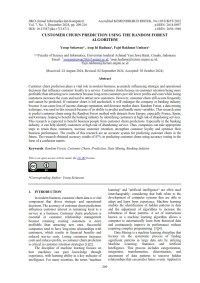 Customer Churn Prediction Using The Random Forest Algorithm